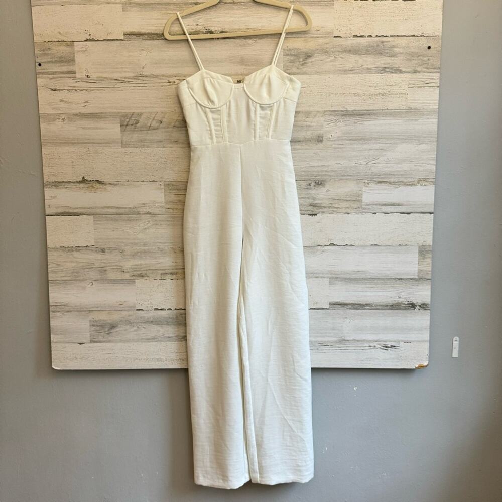 NWT Zara Wide Leg Palazzo Corset Style Top Jumpsuit Full Length XS 8121/624/251 - Picture 2 of 16